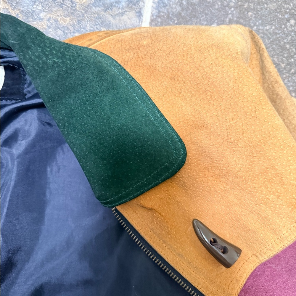 Ganni Colorblock Jacket in Green, Purple, and Tan - Picture 8 of 10